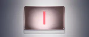 Artwork showing a single pink neon line glowing in a box.