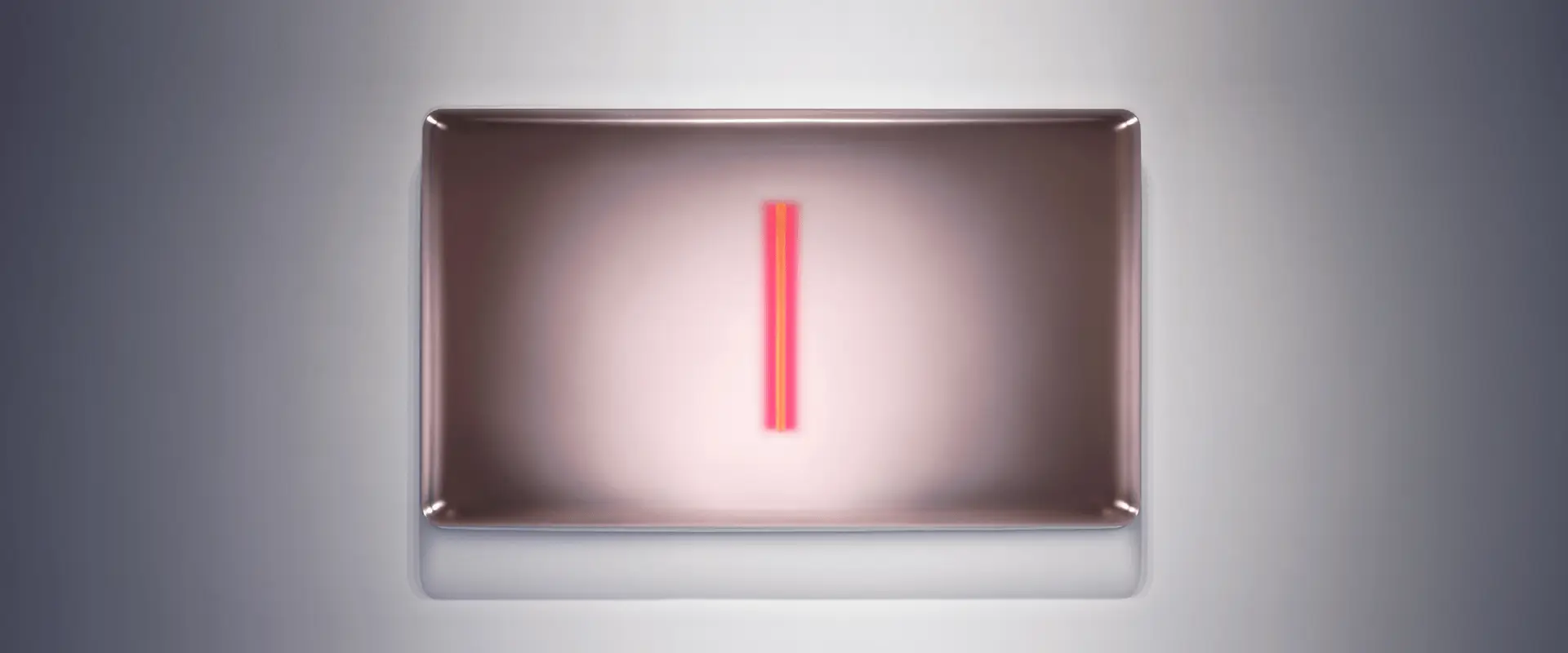 Artwork showing a single pink neon line glowing in a box.