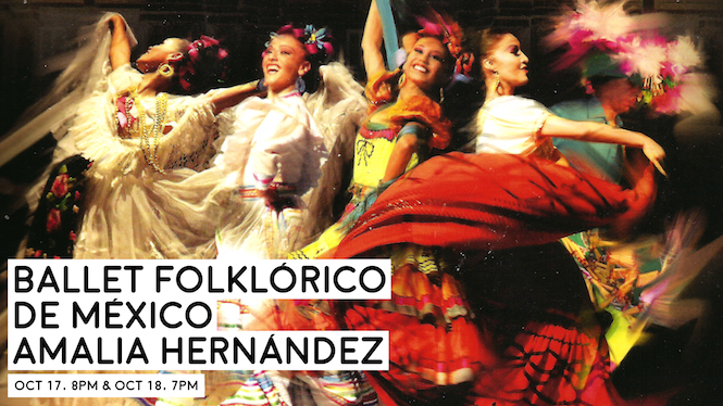 Vibrant and energetic traditional dancers in colorful costumes perform in the ballet folklórico de méxico by amalia hernández.