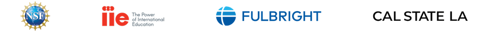 Logos of National Science Foundation, Institute of International Education, Fulbright, and Cal State LA.