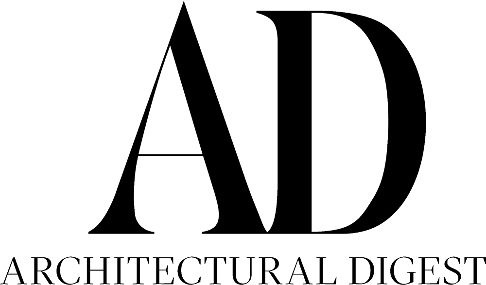 Black "AD" initials in large serif font above the words "ARCHITECTURAL DIGEST" in smaller capital letters on a light background.