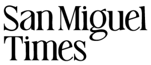 The image shows the text "San Miguel Times" in a bold, serif font on a light background.