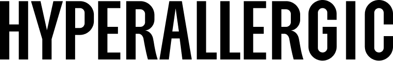 The word "HYPERALLERGIC" appears in bold, black, capital letters on a light grey background.
