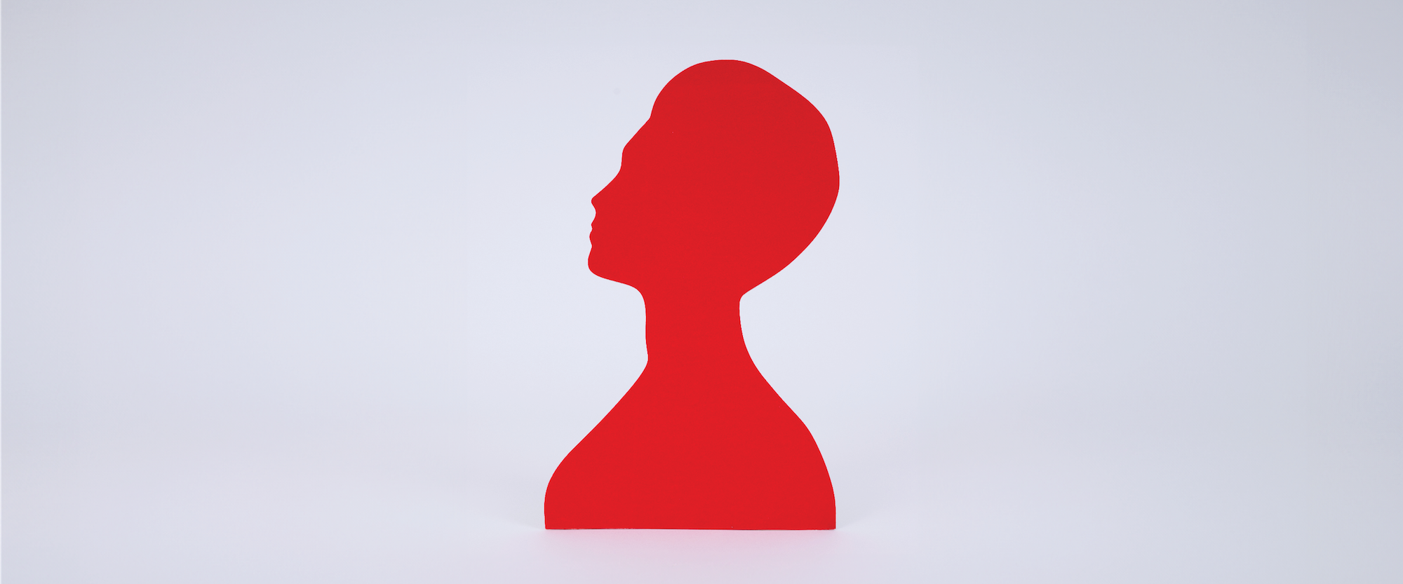 silhouette of a woman in read.