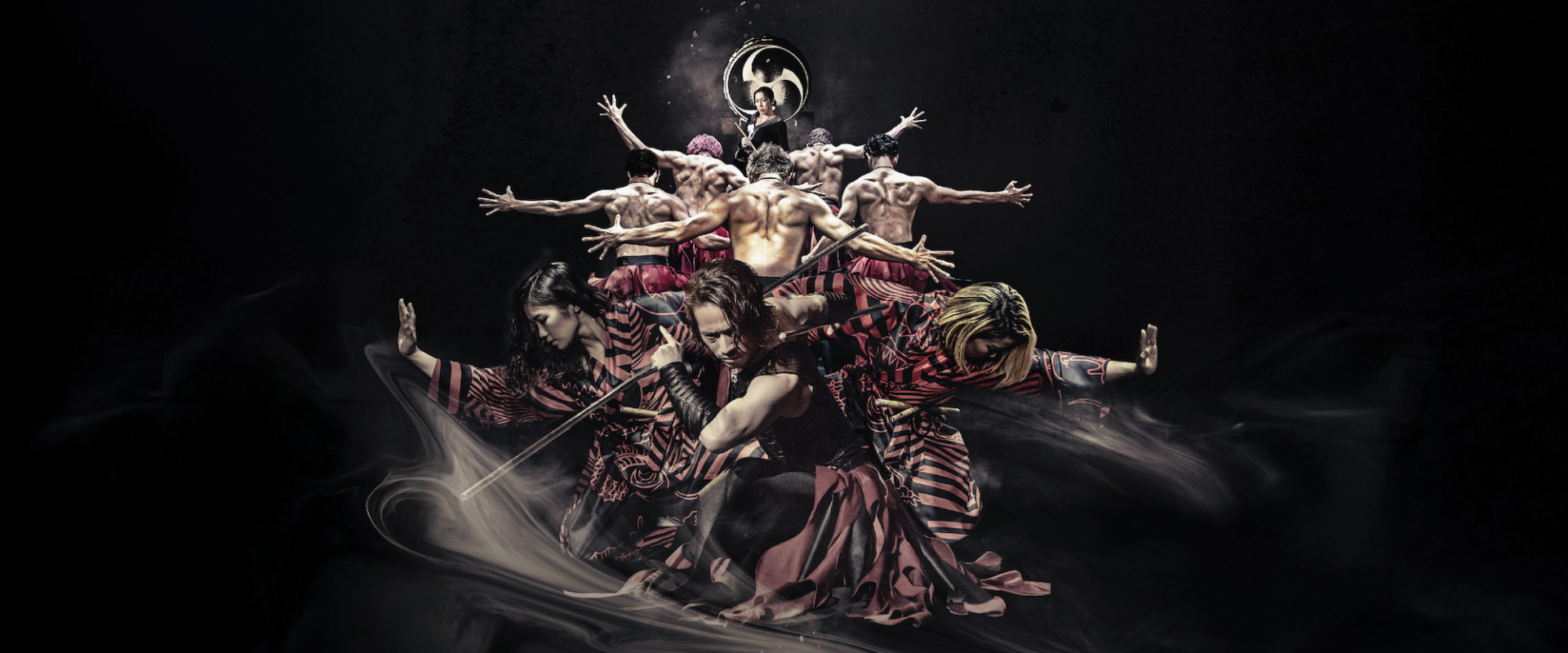 Taiko drummers posing